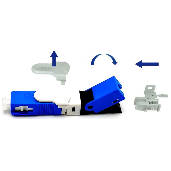 ESC25D-UPC SC/UPC Fast Connector for 2x3mm Drop Cable and 1.6x2mm Drop Cable FTTH Fiber Optic Field Assembly  Connector