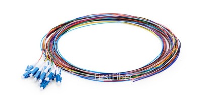 12 Colors LC/UPC fiber Pigtail cable G657A 12 Cores 12 Fibers Simplex 9/125 Single Mode Pigtail 0.9mm G657A