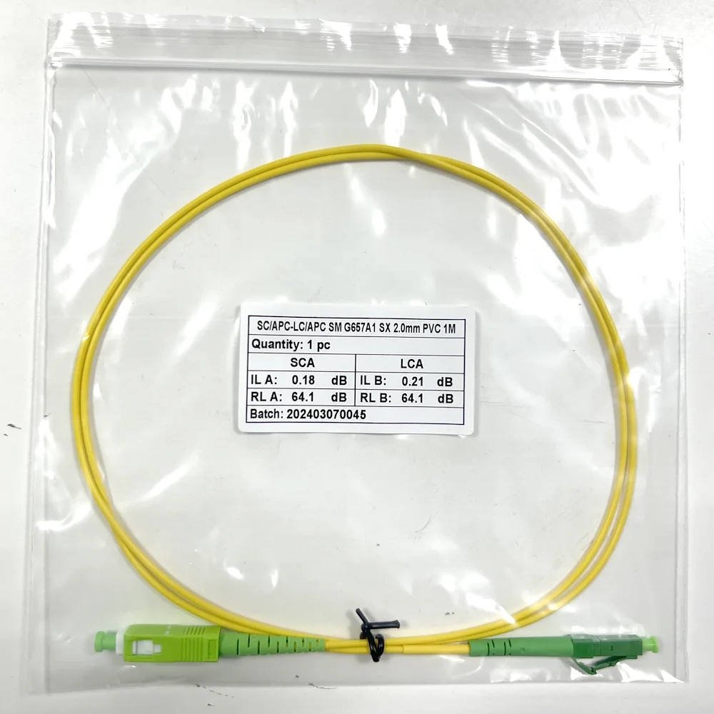 Optical Fiber Patch Cord Fibre Cable SC APC to LC APC Connectors Jumper G657A Single Mode 1 meter 2m 3m 5m 10 15 meters 30 meters