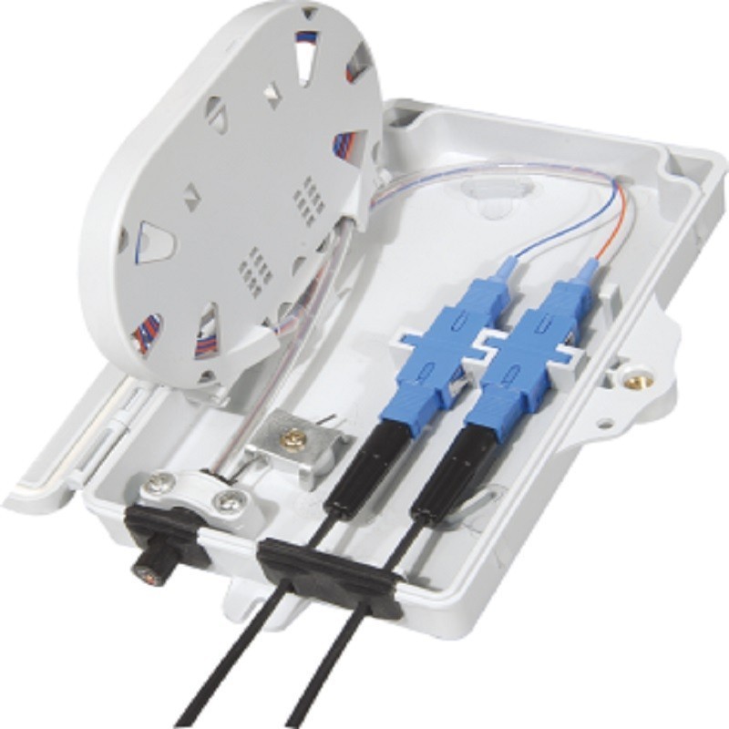FF-FTB2A 2 Cores Optical Terminal Box (Max Capacity: 2 cores SC), Support Wall Mounting, 180*127*37mm