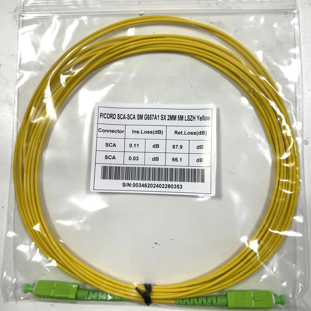 Fiber Patch Cord Optical Cable Fibre Jumper with SC APC Connector G657A1 Single Mode Fiber LSZH 0.5m 1m 2m 3m 5m 10m 15m 30m Long