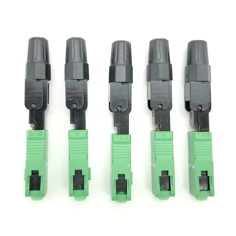 100 pieces Optical Fiber SC APC Fast Connector Quick Connect Cold Connection Field Assembly Single Mode