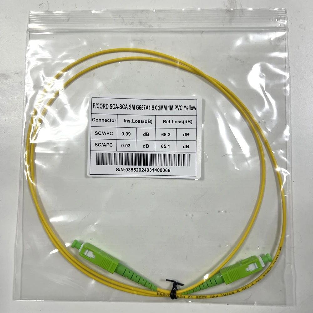 Fiber Patch Cord Optical Cable Fibre Jumper with SC APC Connector G657A1 Single Mode Fiber LSZH 0.5m 1m 2m 3m 5m 10m 15m 30m Long