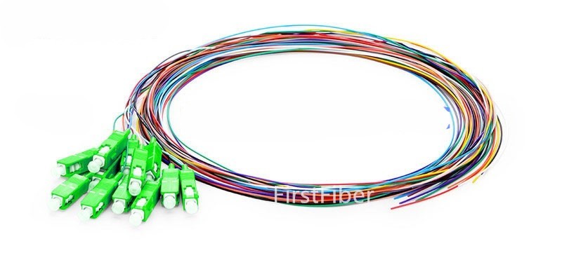12 Colors SC/APC fiber Pigtail cable G657A 12 Cores 12 Fibers Simplex 9/125 Single Mode Pigtail 0.9mm