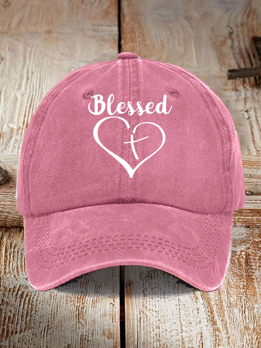 Unisex Blessed Cross Love Heart Hat