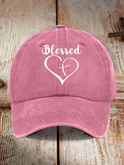 Unisex Blessed Cross Love Heart Hat