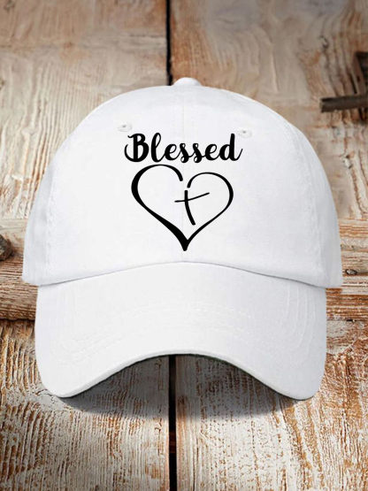 Unisex Blessed Cross Love Heart Hat