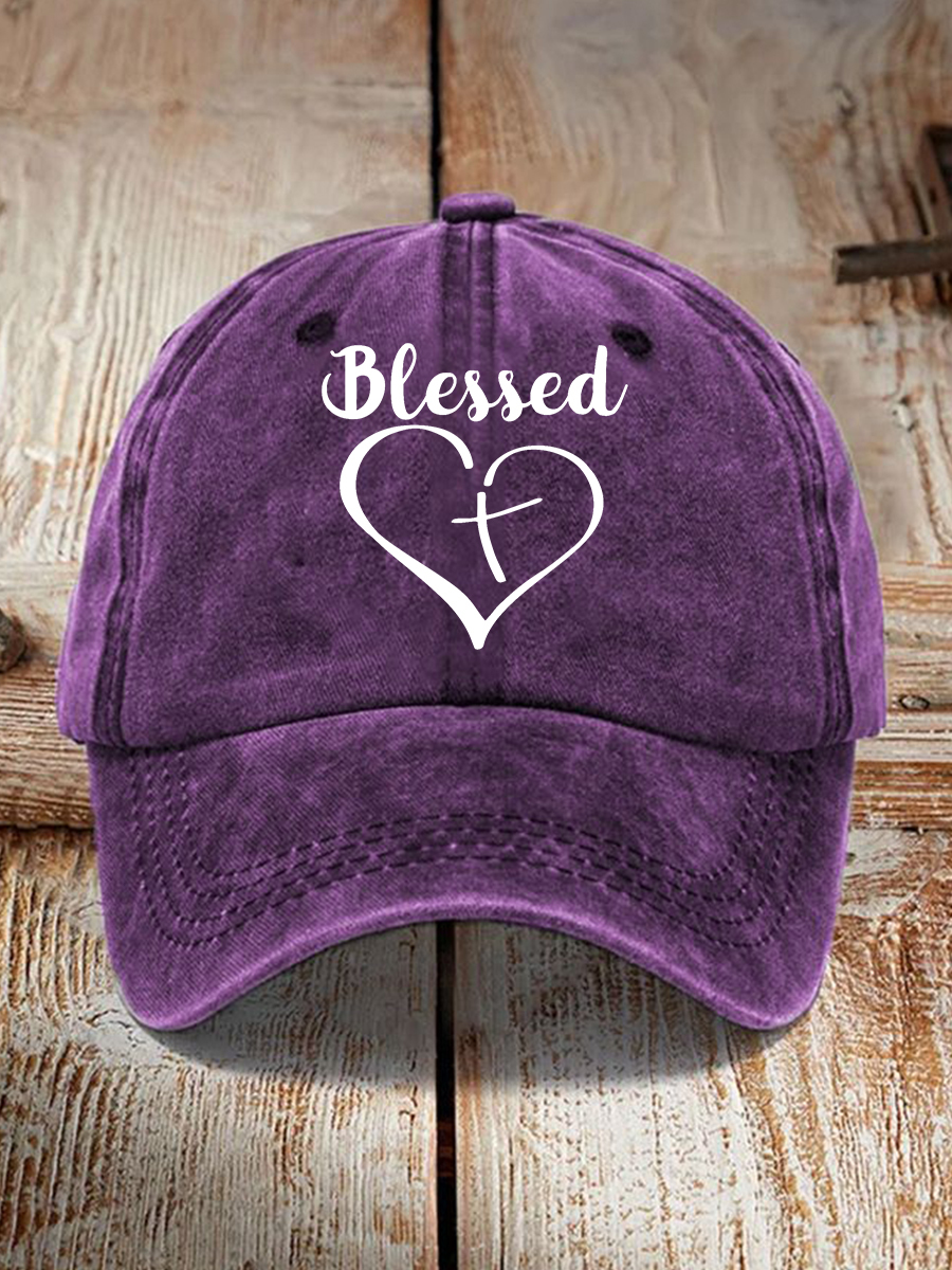 Unisex Blessed Cross Love Heart Hat