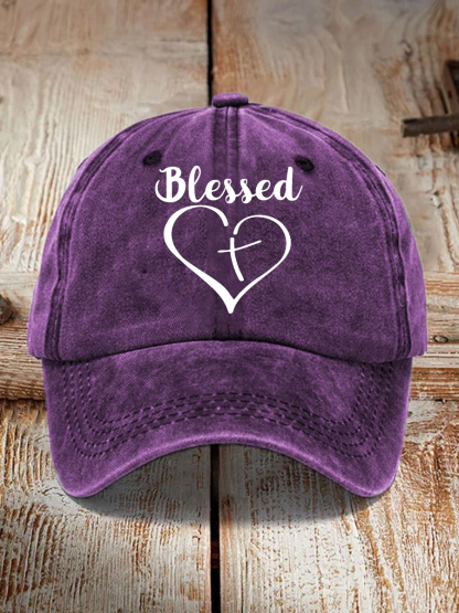 Unisex Blessed Cross Love Heart Hat