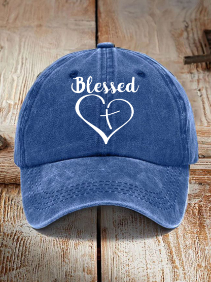 Unisex Blessed Cross Love Heart Hat