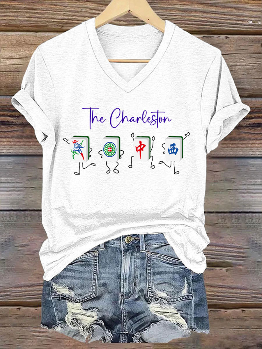Women's Funny Mah Jongg Print T-shirt