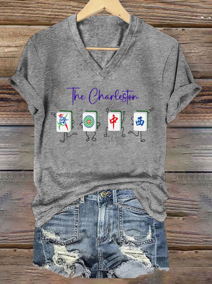 Women's Funny Mah Jongg Print T-shirt