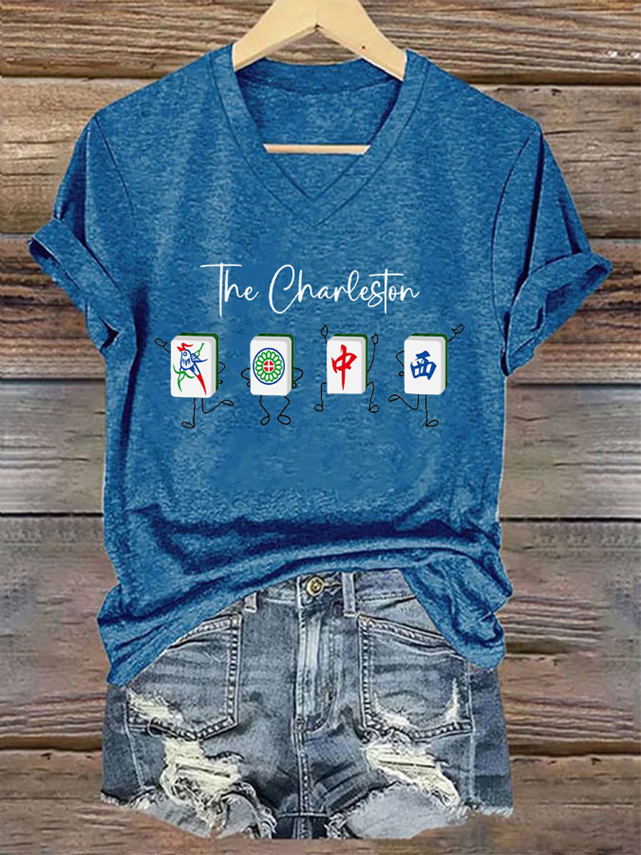 Women's Funny Mah Jongg Print T-shirt