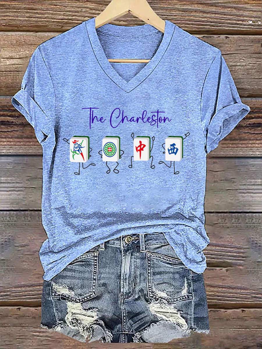 Women's Funny Mah Jongg Print T-shirt
