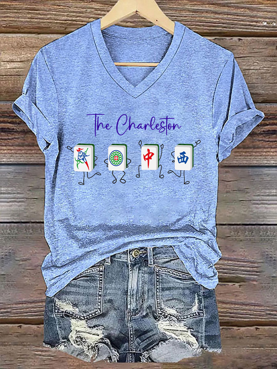 Women's Funny Mah Jongg Print T-shirt