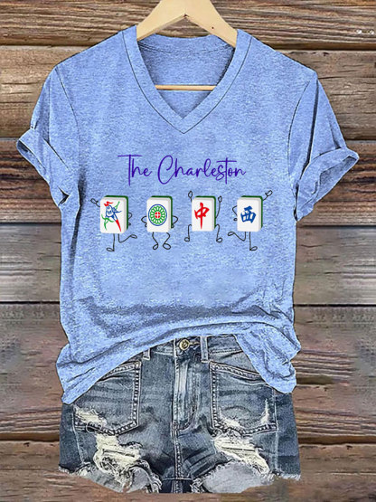 Women's Funny Mah Jongg Print T-shirt