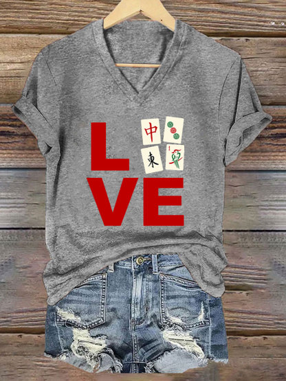 Women's Funny Mah Jongg Print T-shirt