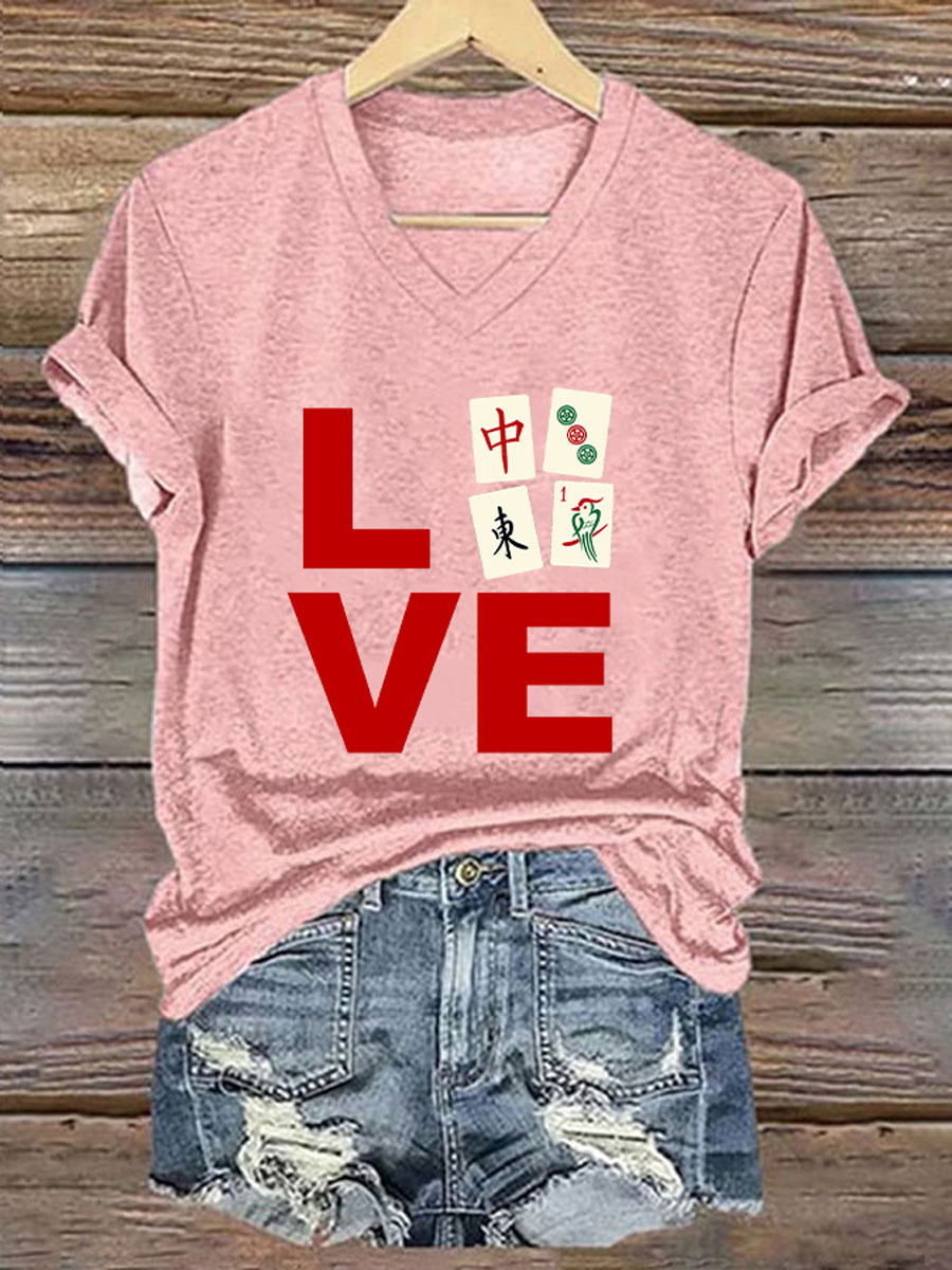 Women's Funny Mah Jongg Print T-shirt