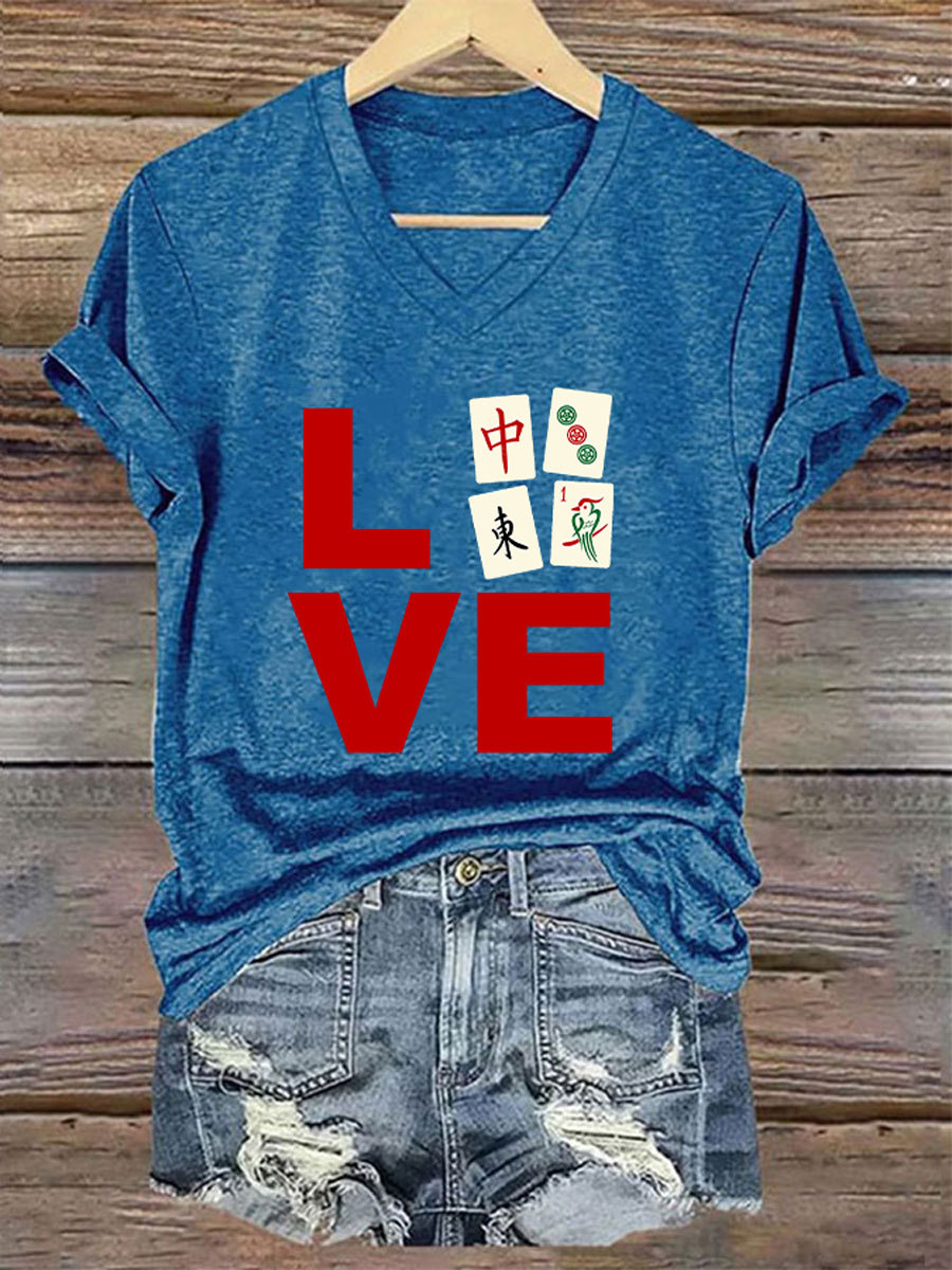 Women's Funny Mah Jongg Print T-shirt