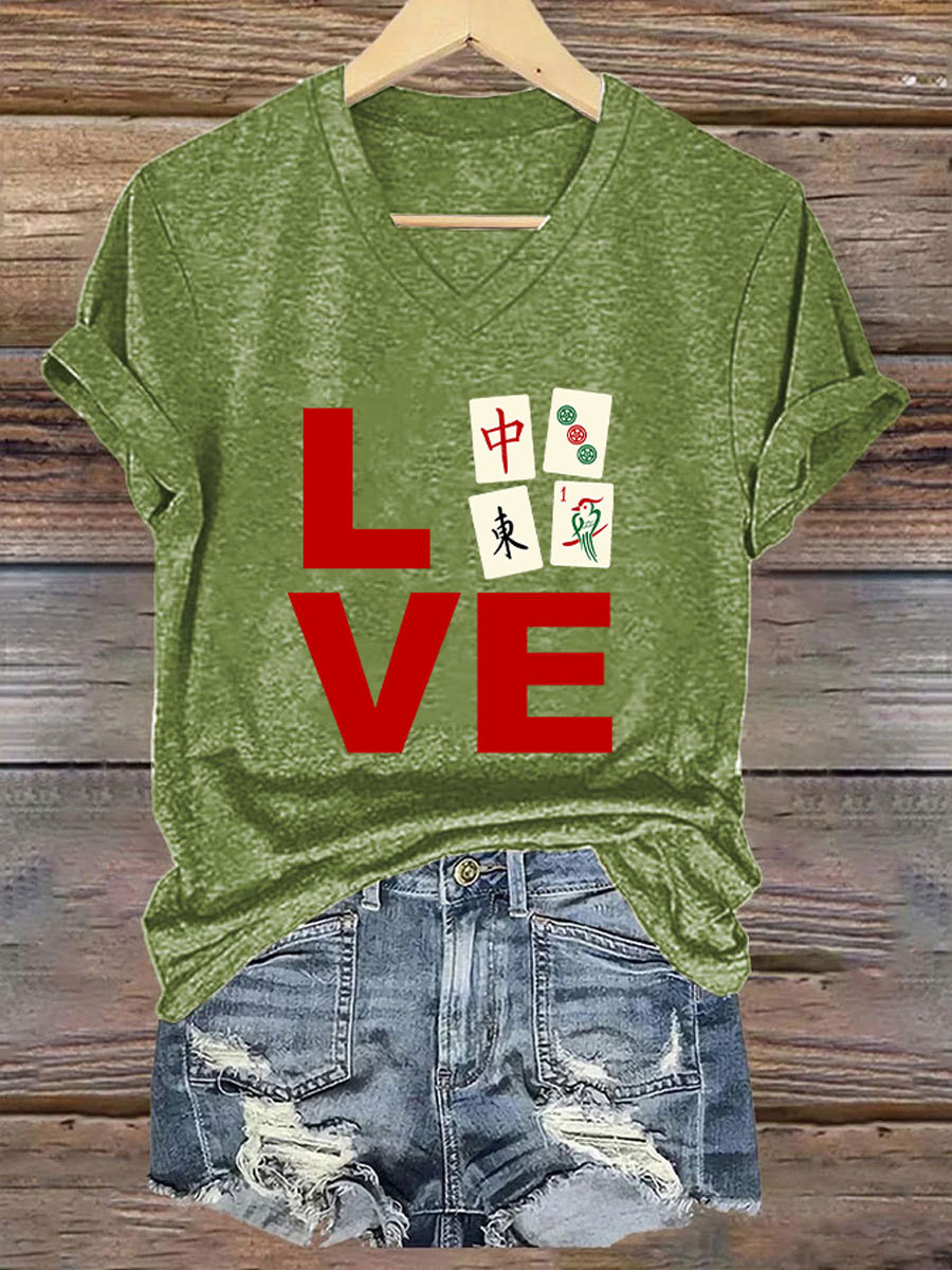 Women's Funny Mah Jongg Print T-shirt