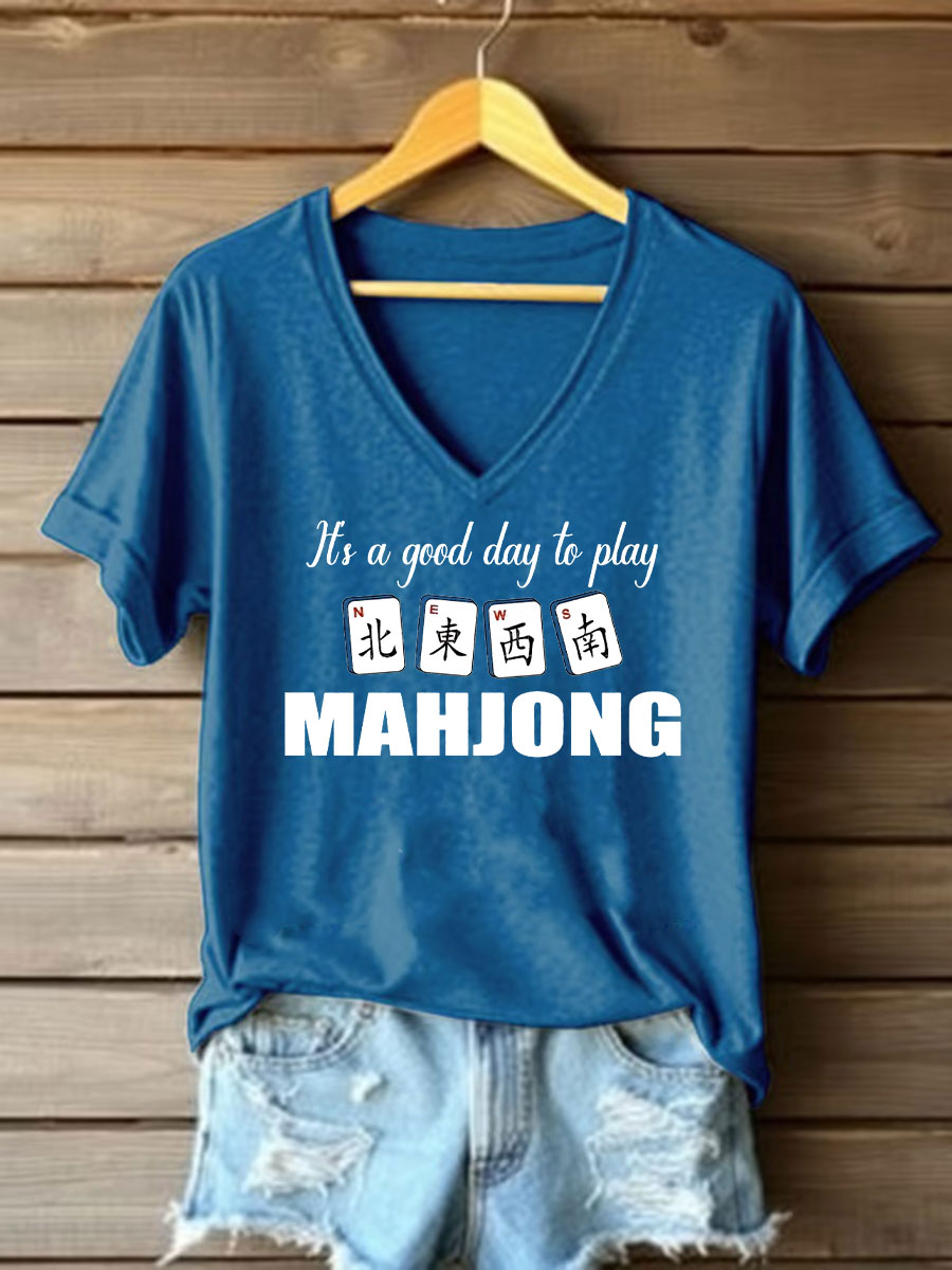 Women's Funny Mah Jongg Print T-shirt