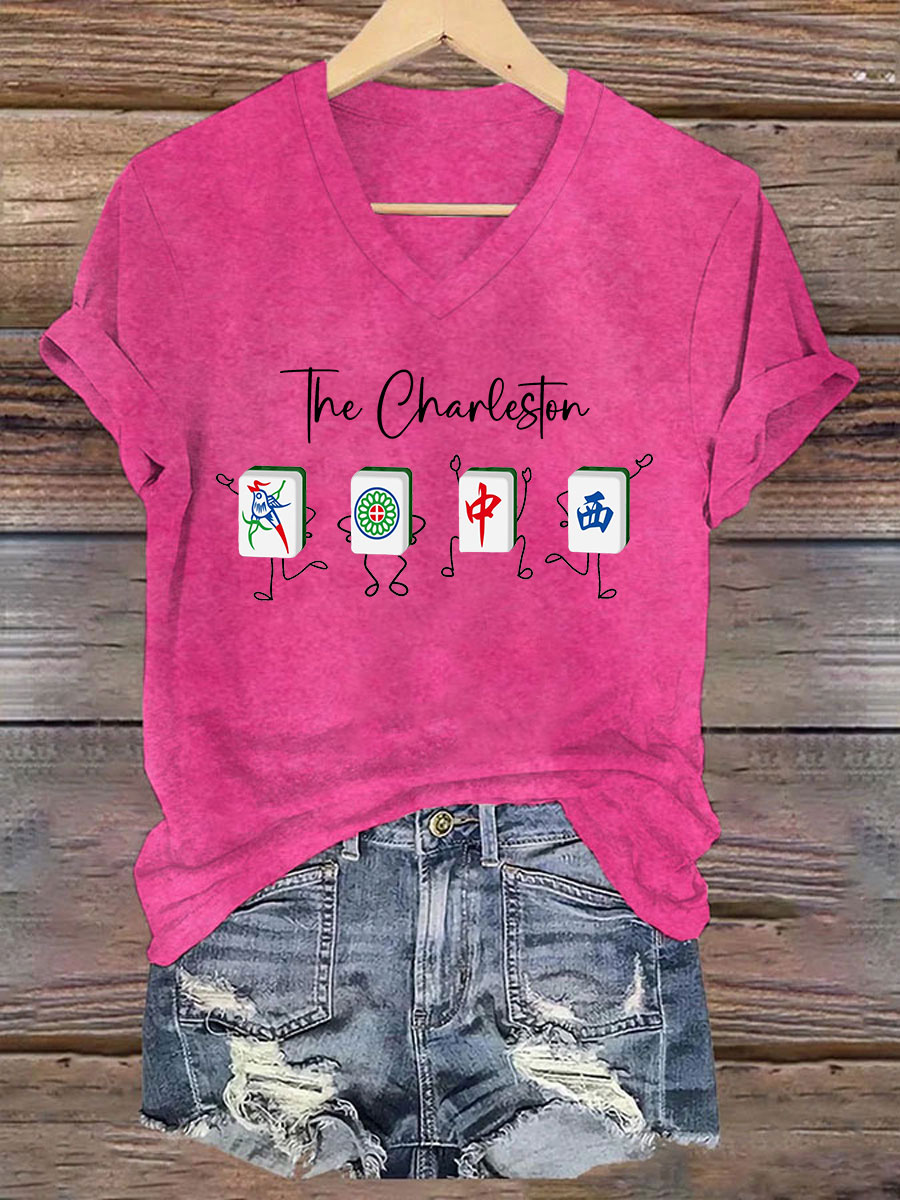 Women's Funny Mah Jongg Print T-shirt