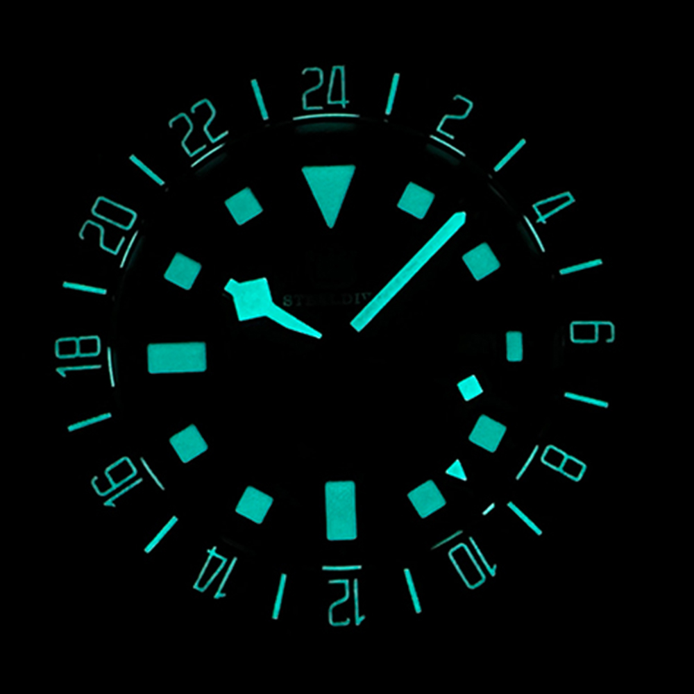 STEELDIVE Official SD1925GMT New Strap Color Japan NH34 Automatic Movement Affordable Mens Dive Watch
