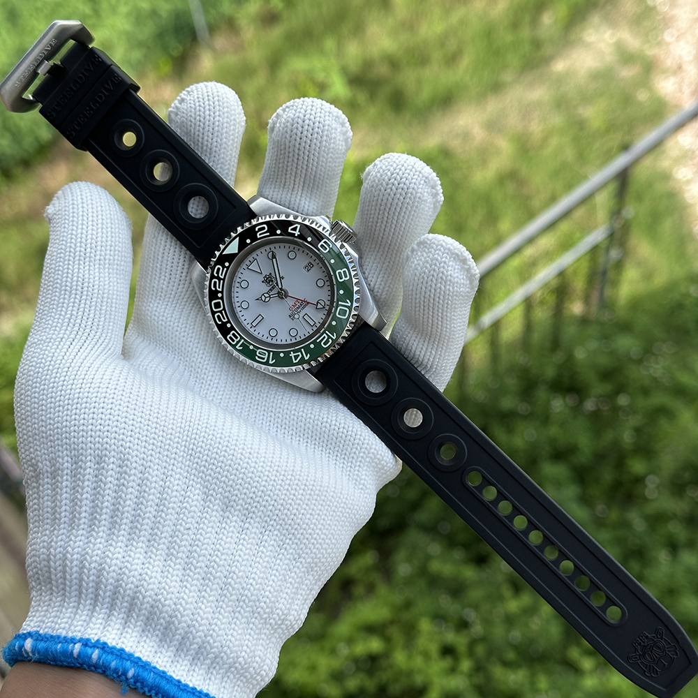 STEELDIVE Official SD1964GMT White Dial Ceramic Bezel Insert