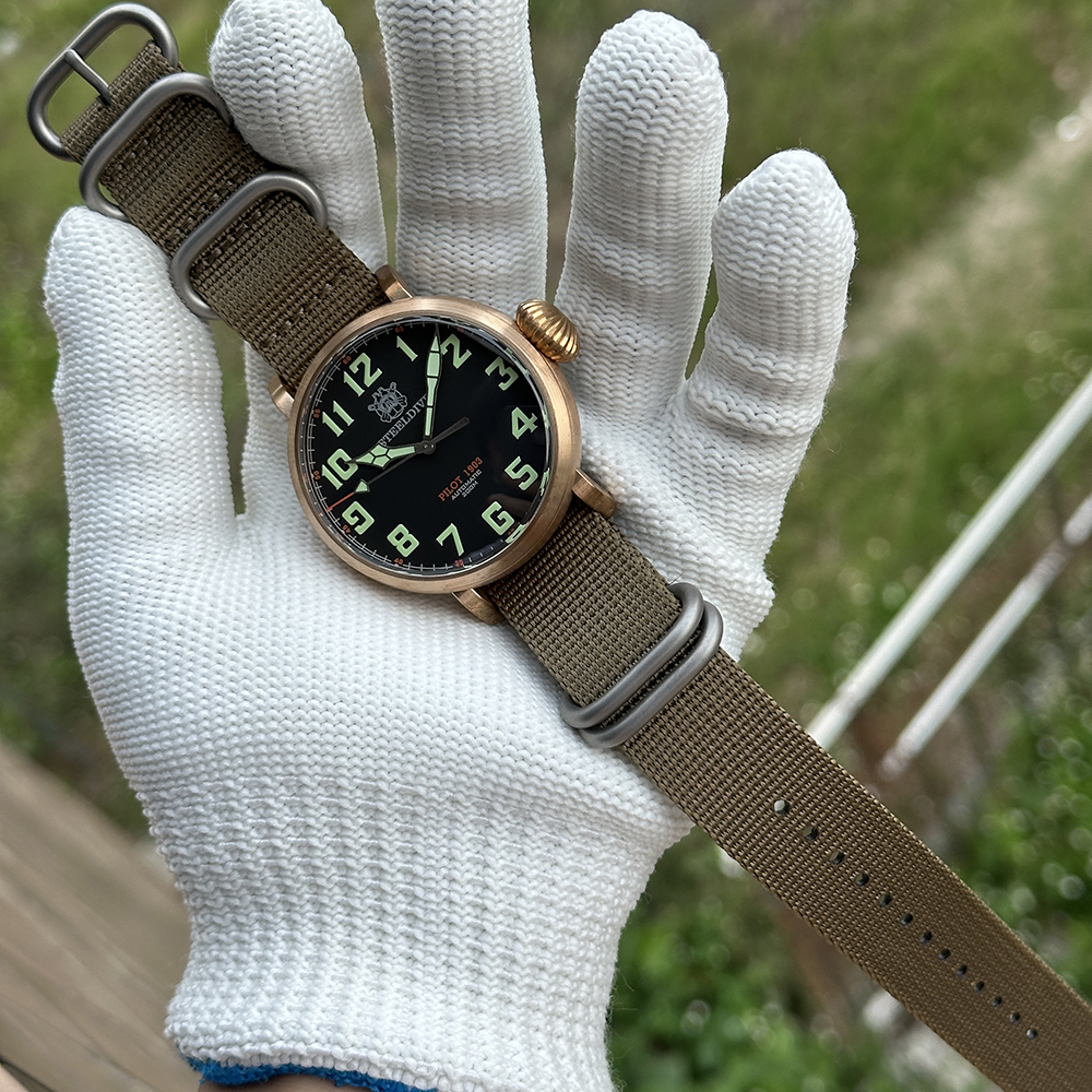 STEELDIVE Official SD1903S C3 Green Luminous 46.5MM Bronze Case 200M Waterproof NH35 Mends Automatic Dive Watch