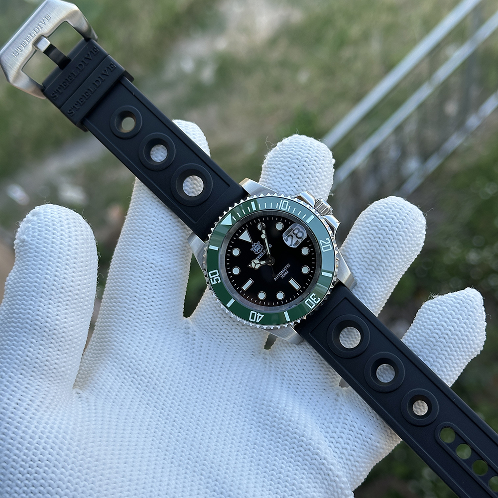 STEELDIVE Official SD1953 Black Dial Green Bezel 300M Water Ghost Dive Watch