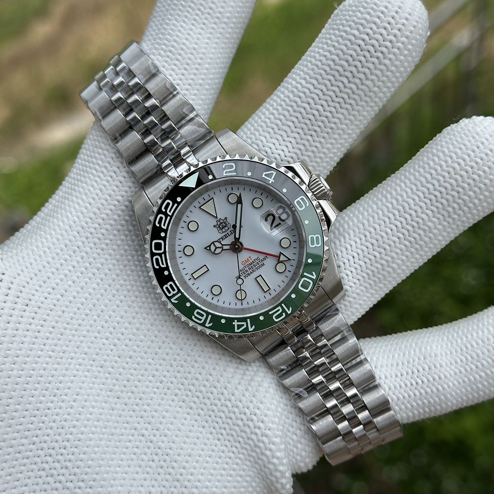 STEELDIVE Official SD1993 White Dial Sapphire Glass Japan NH34 GMT 300M Auatomtic Mens Dive Watch