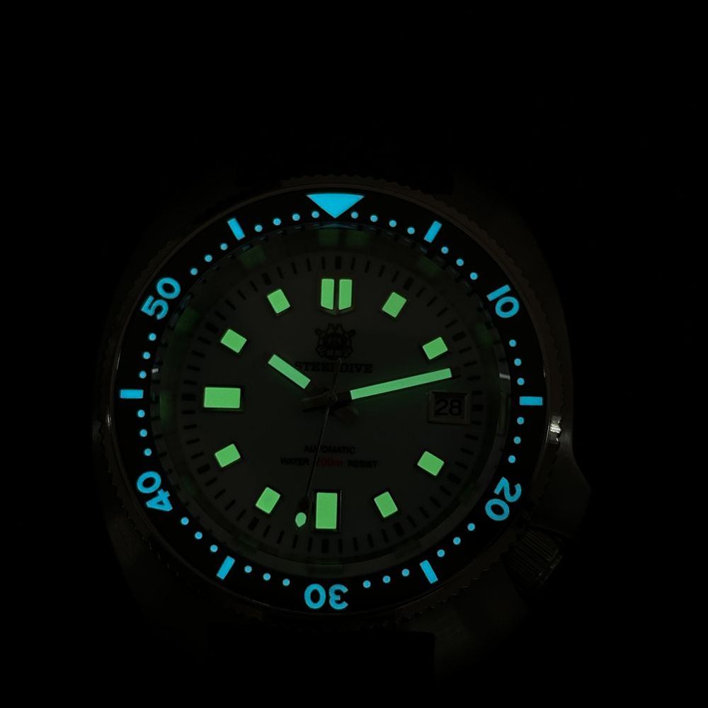 STEELDIVE Official SD1974 Professional 200M Waterproof NH35 Automtic Mens Turtle Dive Watch