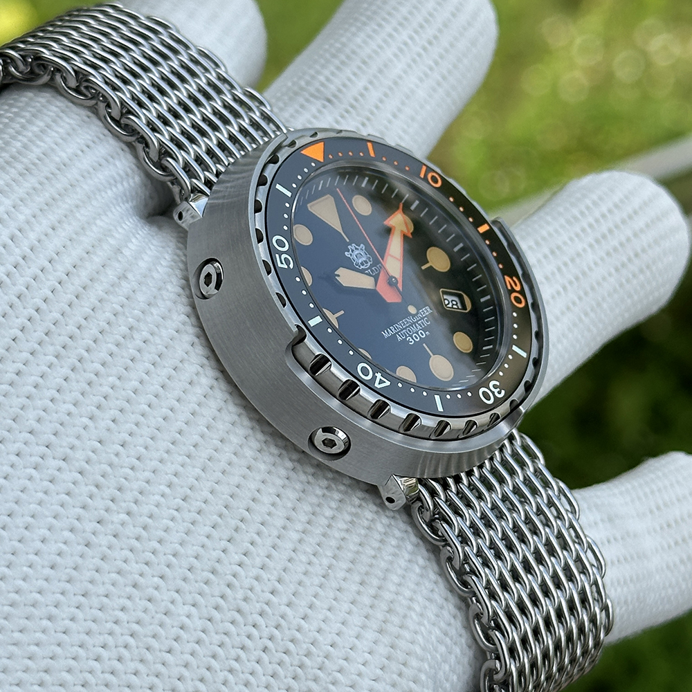STEELDIVE Official SD1975V 47.5mm Case Mesh Band 300M Waterproof Japan Automatci Dive Watch Sapphire Glass