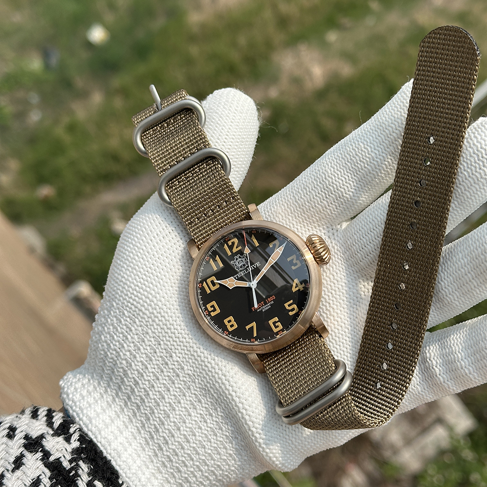 STEELDIVE Official SD1903S 46.5mm Solid Bronze 200m NH35 Dive Watch 