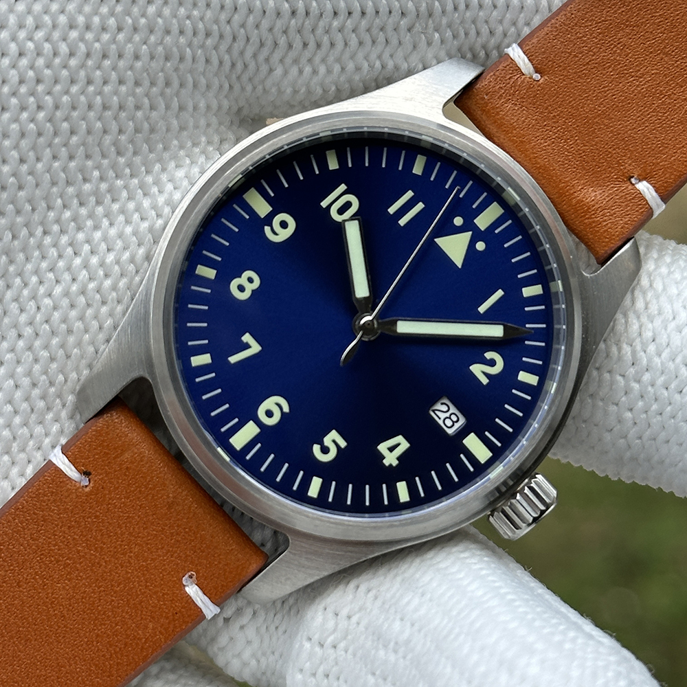 STEELDIVE Official SD1940 No Logo 39mm Pilot Watch 200m Waterproof Mens NH35 Automatic Dive Watch