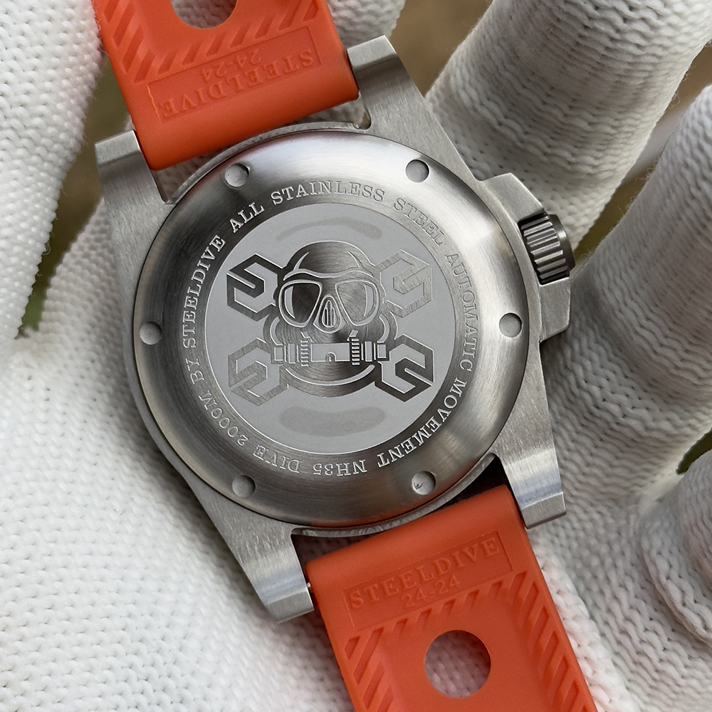 STEELDIVE OfficialSD1987 46.5MM Swiss BGW9 Blue Luminous Ceramic Bezel 2000M NH35 Dive Watch Men