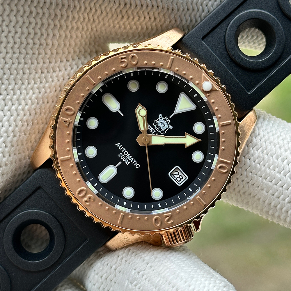 STEELDIVE Official SD1973S V2 41.2MM Solid Bronze Case 200M Waterproof NH35 Mens Dive Watch