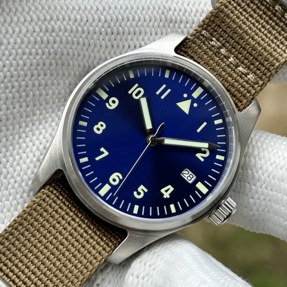 STEELDIVE Official SD1940 No Logo 39mm Pilot Watch 200m Waterproof Mens NH35 Automatic Dive Watch