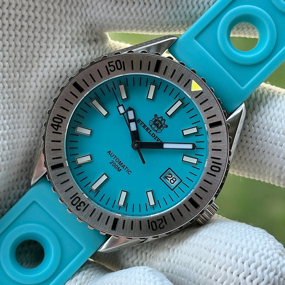 STEELDIVE Official SD1927 Turquoise Dial 200M Waterproof Japan NH35 Automatic Dive Watch
