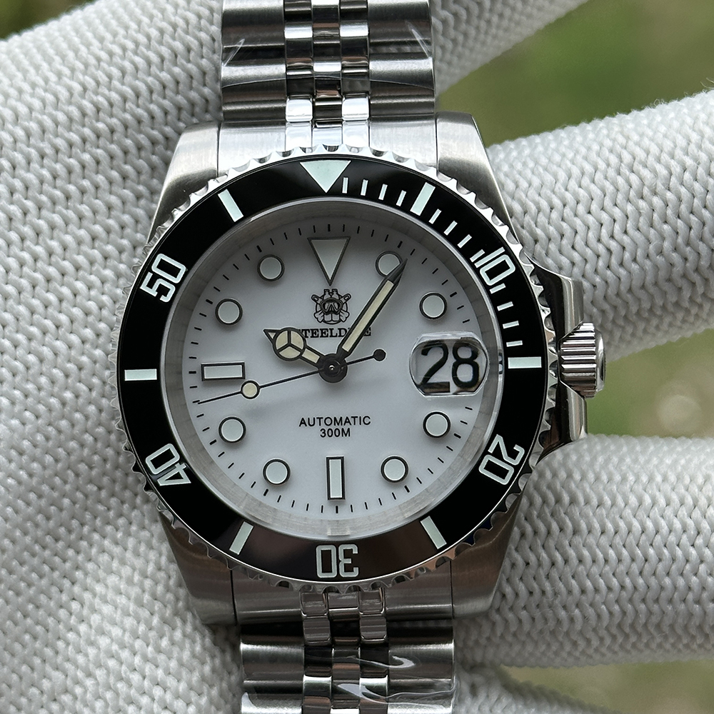 STEELDIVE Official SD1953 White Dial Swiss Luminous 40.5mm Case Japan NH35 Automatic Mens Dive Watch