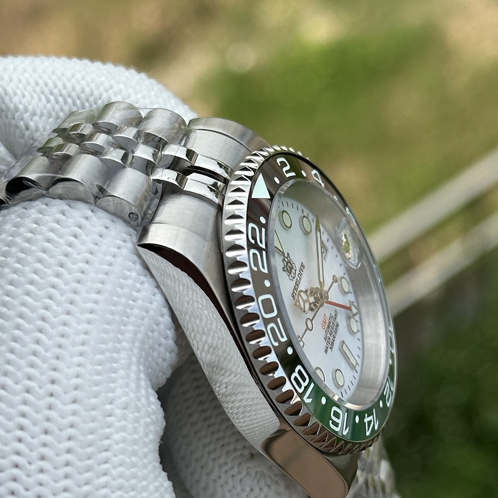 STEELDIVE Official SD1993 White Dial Sapphire Glass Japan NH34 GMT 300M Auatomtic Mens Dive Watch