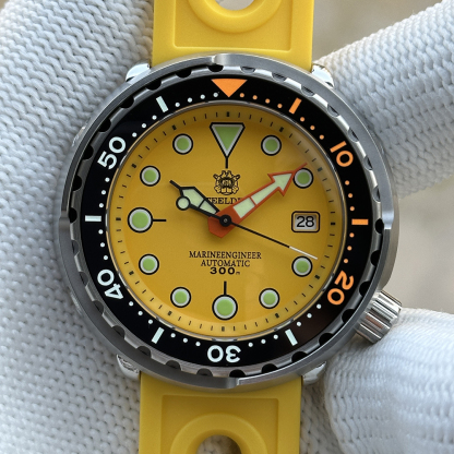 STEELDIVE Official SD1975C Matte Yellow Dial 47.5MM Case 300M Waterproof NH35 Japan Movement Automatic Mens Dive Watch