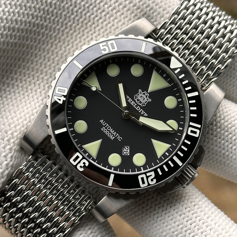STEELDIVE Official SD1987 Classic 46.5MM Big Size 2000M Waterproof NH35 Automatic Mens Dive Watch