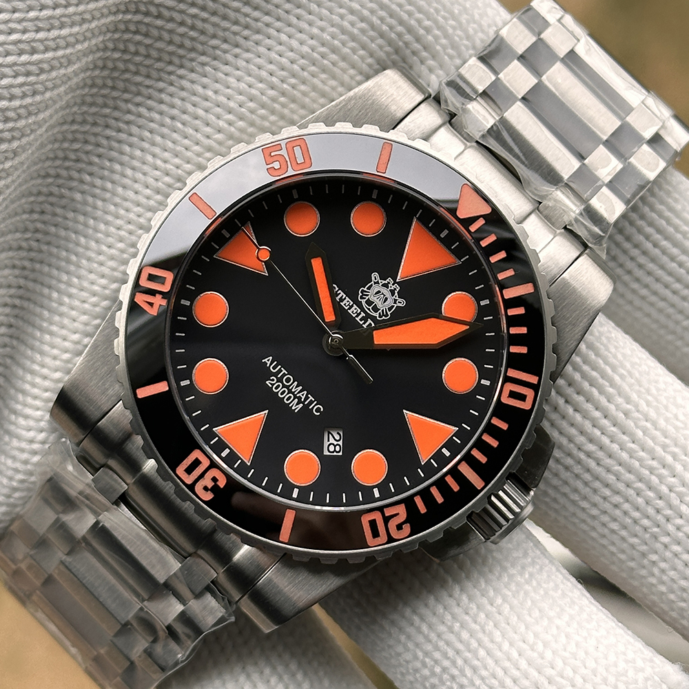 STEELDIVE Official SD1987 Unique Design Tank Bracelet 2000M Waterproof Japan NH35 Automatic Dive Watch for Men