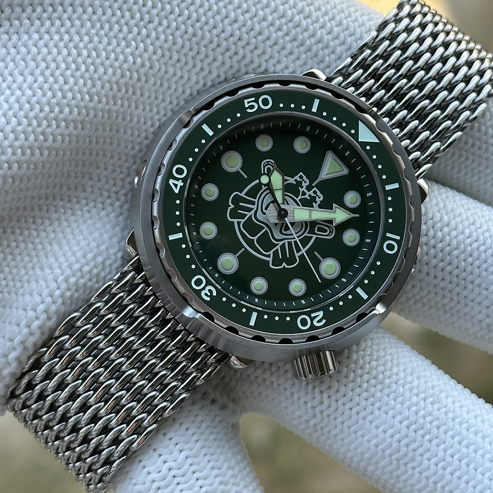 STEELDIVE Official SD1975P Unique Design 47.5mm Swiss Luminous 300M Waterproof NH35 Automatic Mens Tuna Dive Watch