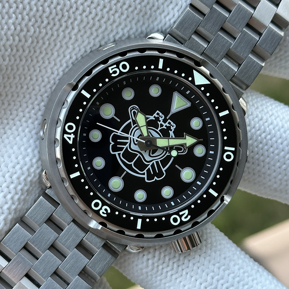 STEELDIVE Official SD1975P Unique Design 47.5mm Swiss Luminous 300M Waterproof NH35 Automatic Mens Tuna Dive Watch