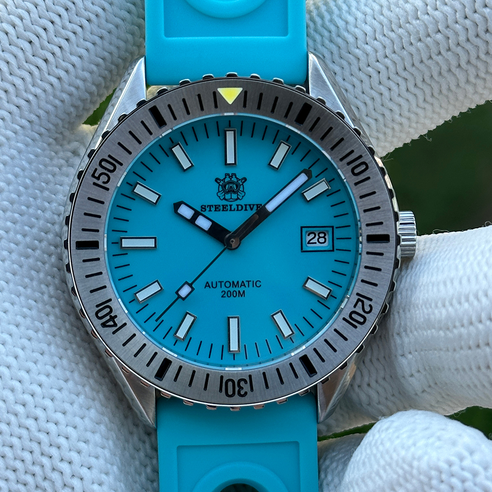 STEELDIVE Official SD1927 Turquoise Dial 200M Waterproof Japan NH35 Automatic Dive Watch 