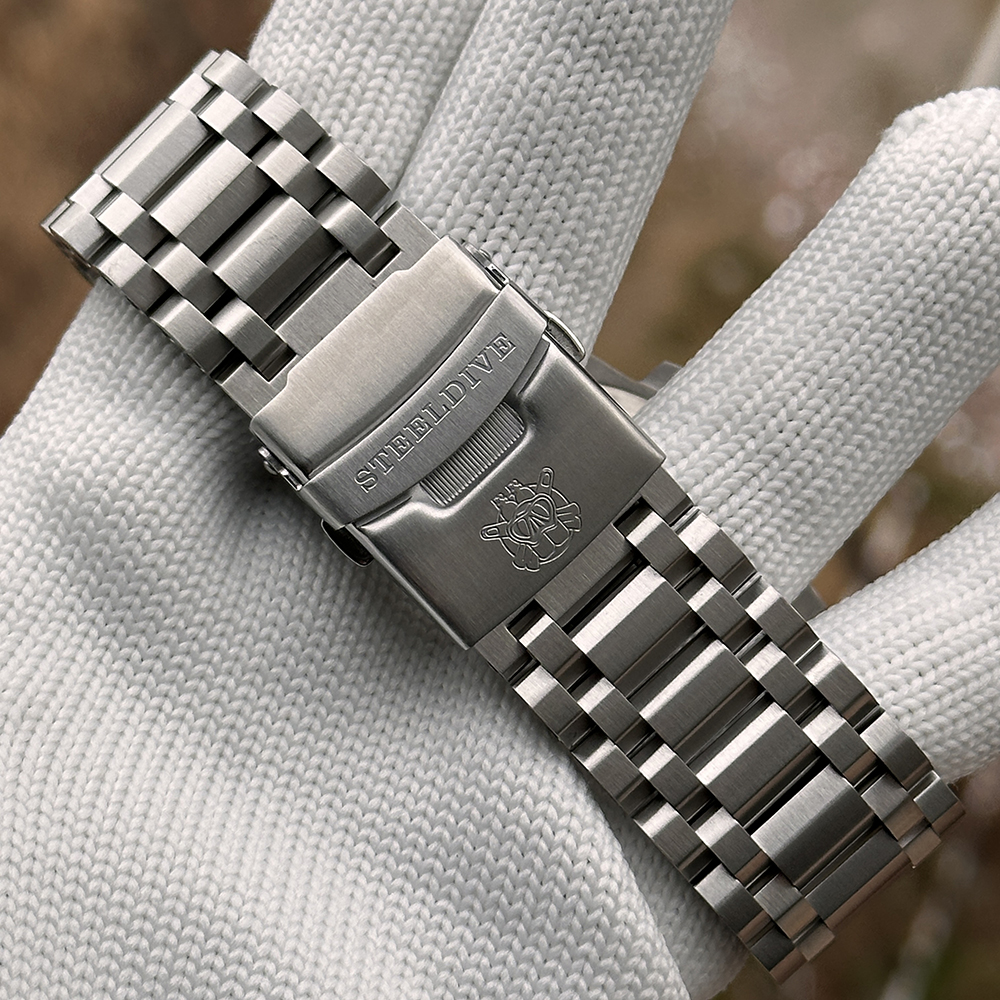 STEELDIVE Official Watch Parts Replacement Watch Bracelet with Screw Bars for SD1987