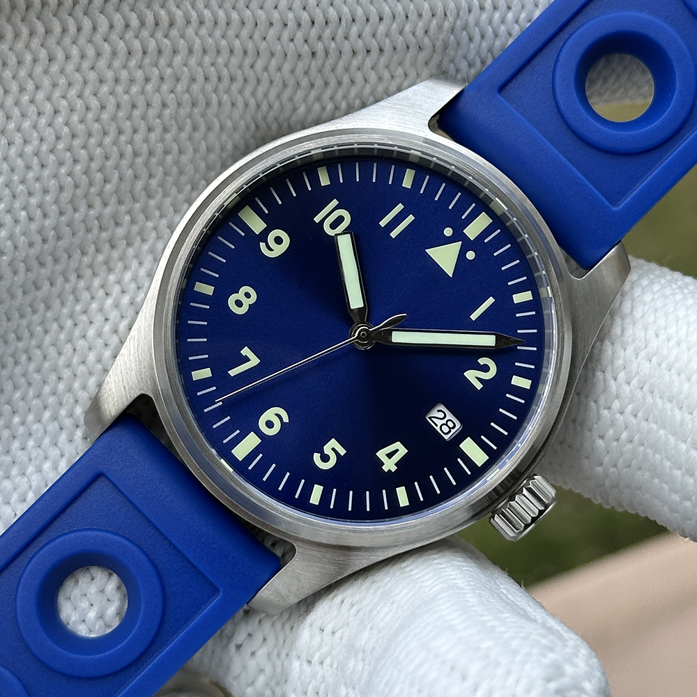 STEELDIVE Official SD1940 No Logo 39mm Pilot Watch 200m Waterproof Mens NH35 Automatic Dive Watch