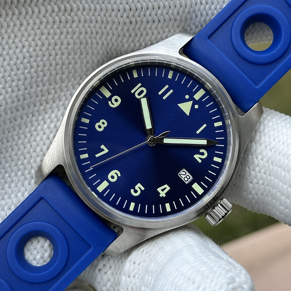 STEELDIVE Official SD1940 No Logo 39mm Pilot Watch 200m Waterproof Mens NH35 Automatic Dive Watch